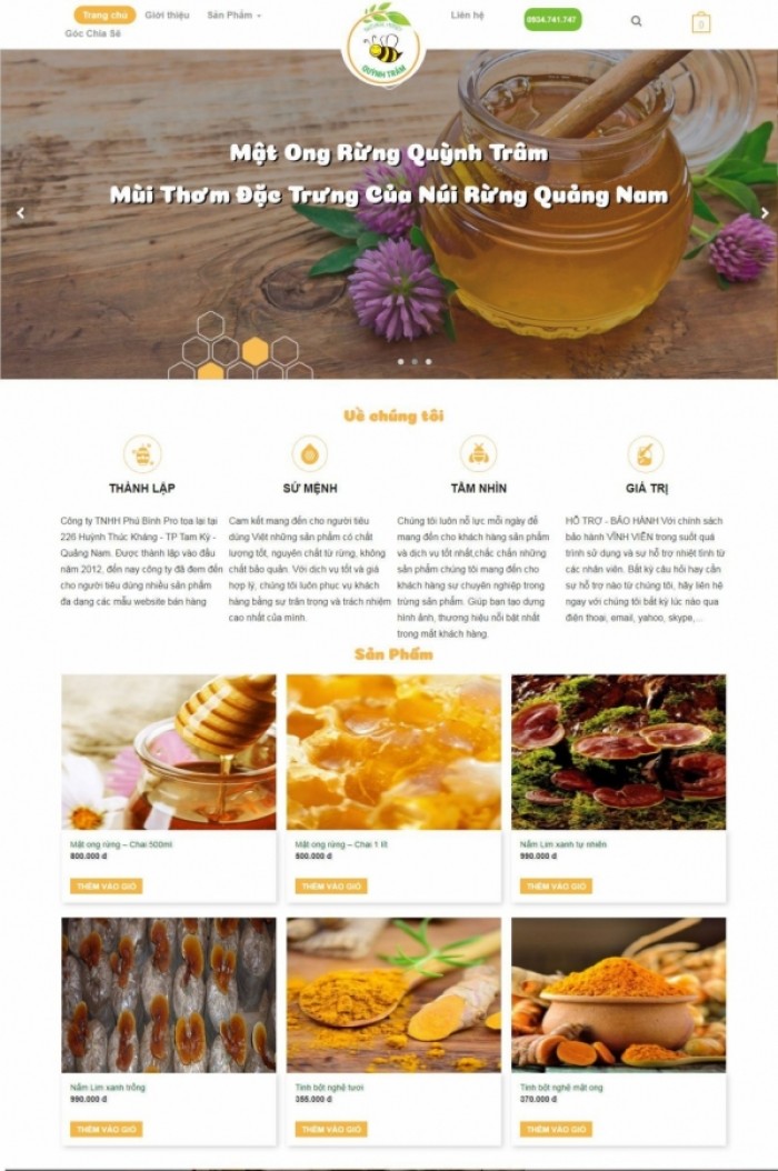 Website bán mật ong rừng