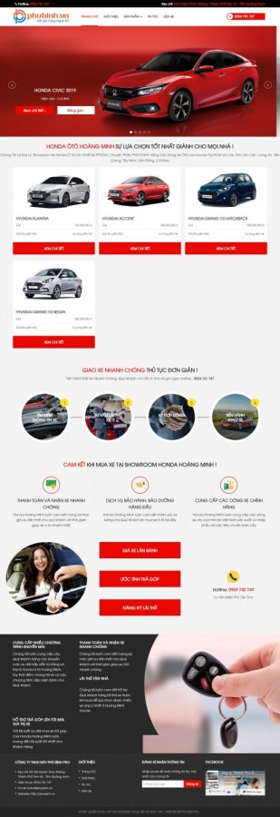 Mẫu website ô tô HONDA